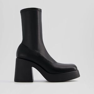 Bershka Stretch Platform Boots